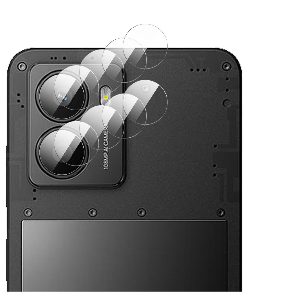 Dailygoods - Dailygoody - Ultradunne cameralensbeschermer - HD gehard glas - Bescherming voor Fusion - 4-pack - Perfect voor fotografen - Ideaal voor dagelijks...