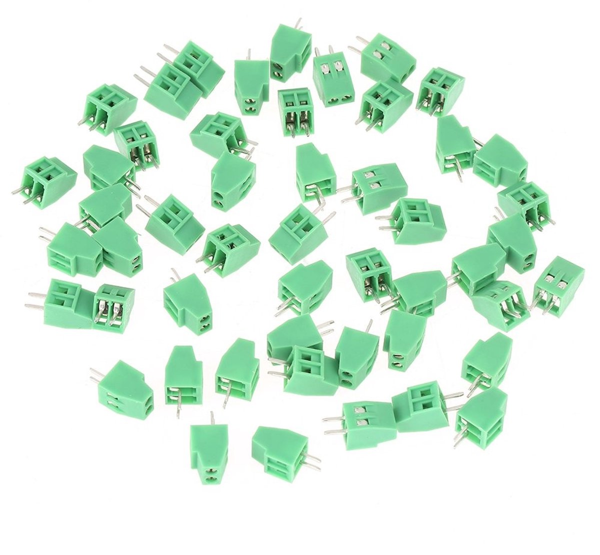 Dailygoods - Dailygoody - Aansluitblokconnector - 2-pins schroefaansluitblok - Betrouwbaar en stabiel - Groen - Universele connector - Ideaal voor lage frequen...