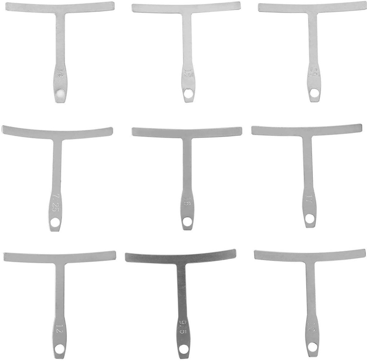 Dailygoods - Dailygoody - Universele Gitaar Gauge Tool - 9-delig - Precisie afstelling - Compact formaat - Voor gitaar onderhoud - Duurzaam metaal - Geschikt