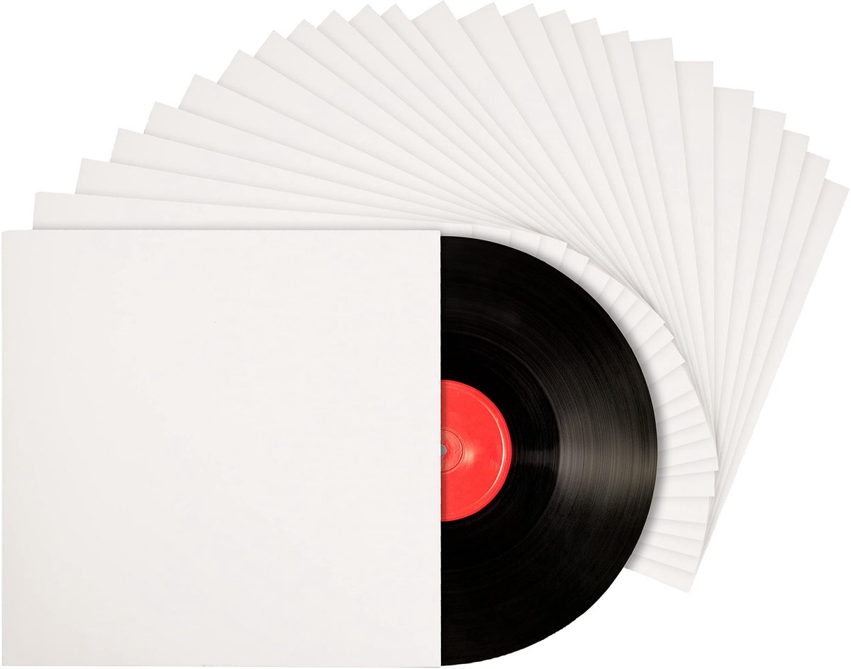 Dailygoods - Dailygoody - Witte Knutsel Vinyl Platen Hoezen - Beschermhoezen voor LP's - 12 Inch - Zuurvrij - Organiseer en Bescherm je Albums - 25 Stuks