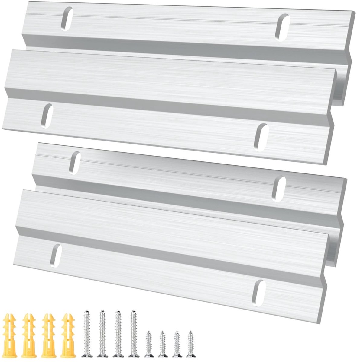 Dailygoods - Dailygoody - Fotolijstbeugel - Zware aluminium fotolijst - Z-bar set - Zilverwit - Bevestigingsmateriaal - Maximaal 22 Kilogram - Geschikt voor b