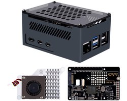 Dailygoods - Dailygoody - M.2 PoE+ Hat - Raspberry Pi 5 Accessoire - Aluminium Behuizing - Actieve Koeler - Ondersteunt M.2 SSD - Innovatieve Uitbreiding - Ge...