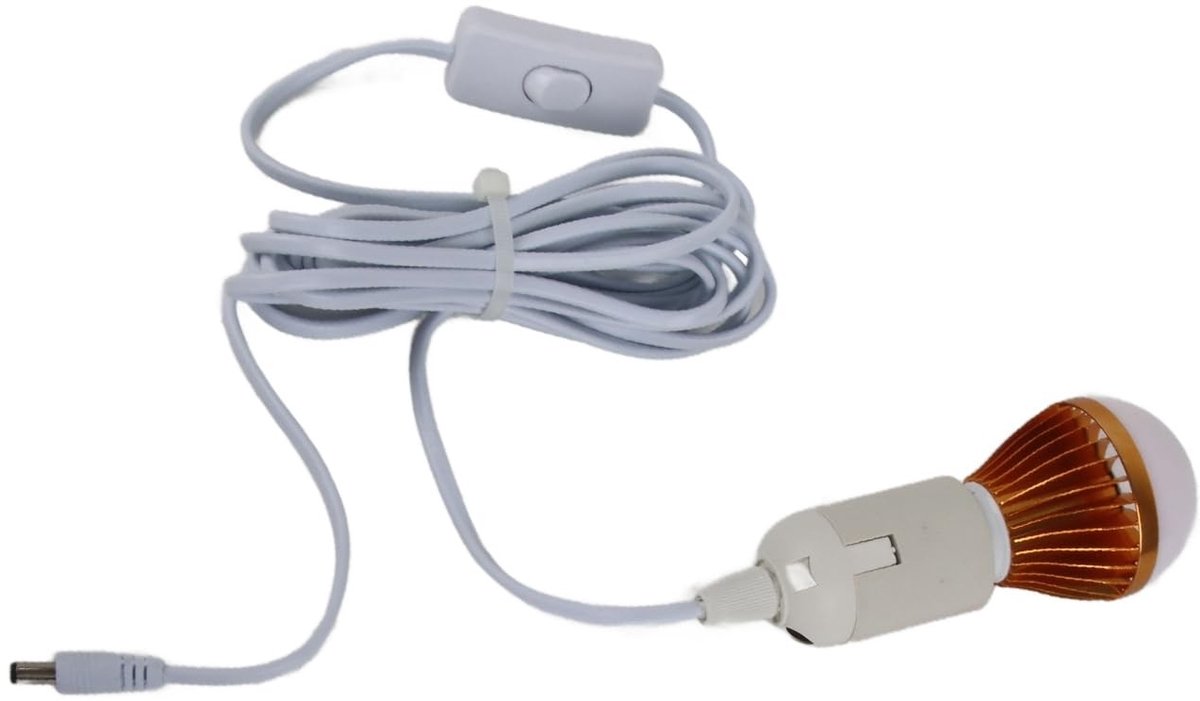 Dailygoods - E27 Zonne-energie Lamp met DC-kabel 12V 5W