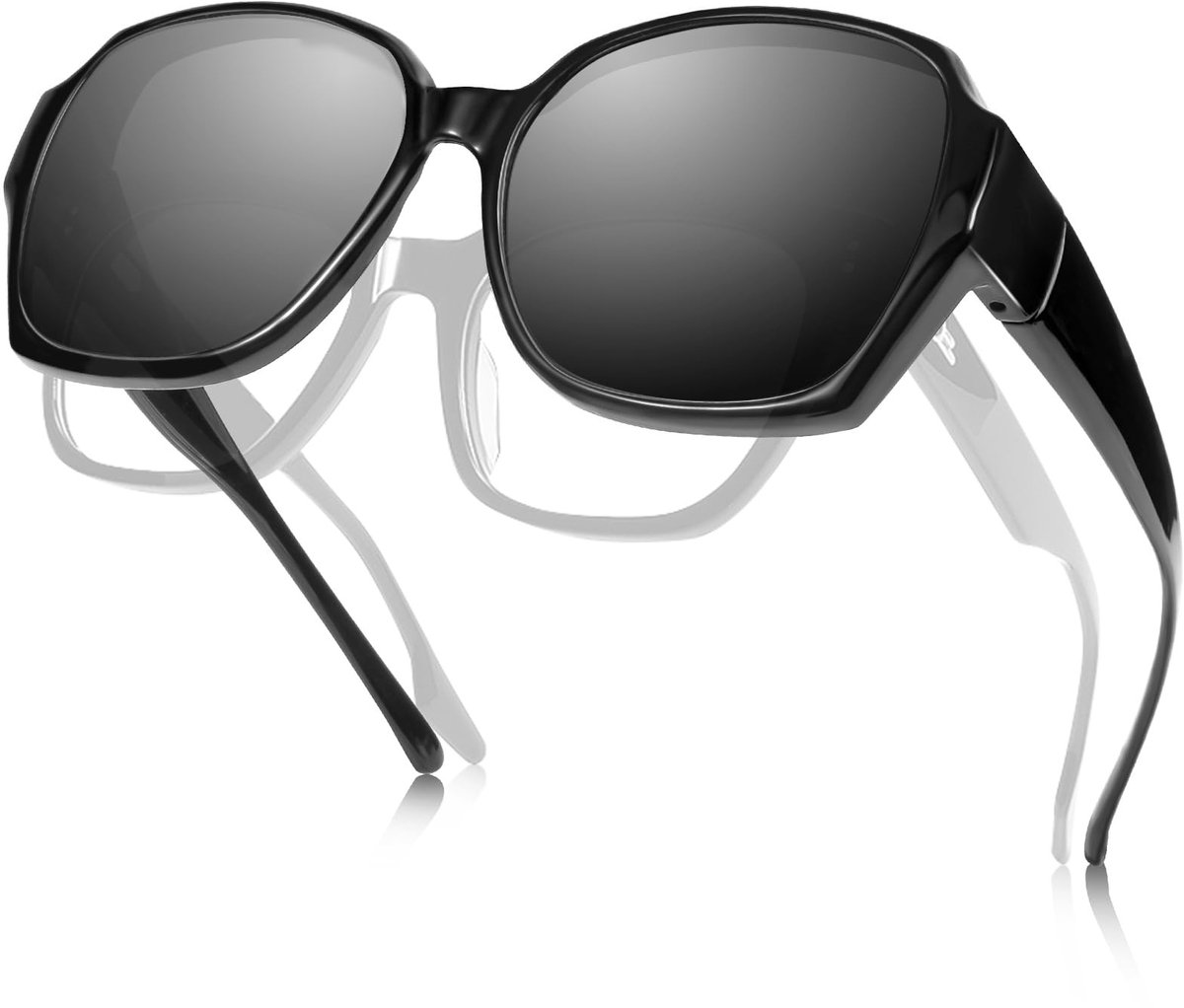 Dailygoods - Dailygoody - Overzetzonnebrille - Gepolariseerd - UV400 - Overzetbril - Voor brillendragers - Unisex - Zwart