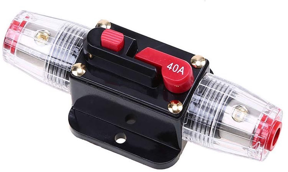 Dailygoods - Dailygoody - 12V Circuit Breaker - Audio Beveiliging - Handmatige Reset - 40A - Overbelasting Bescherming - Geschikt voor Auto Audio Systemen