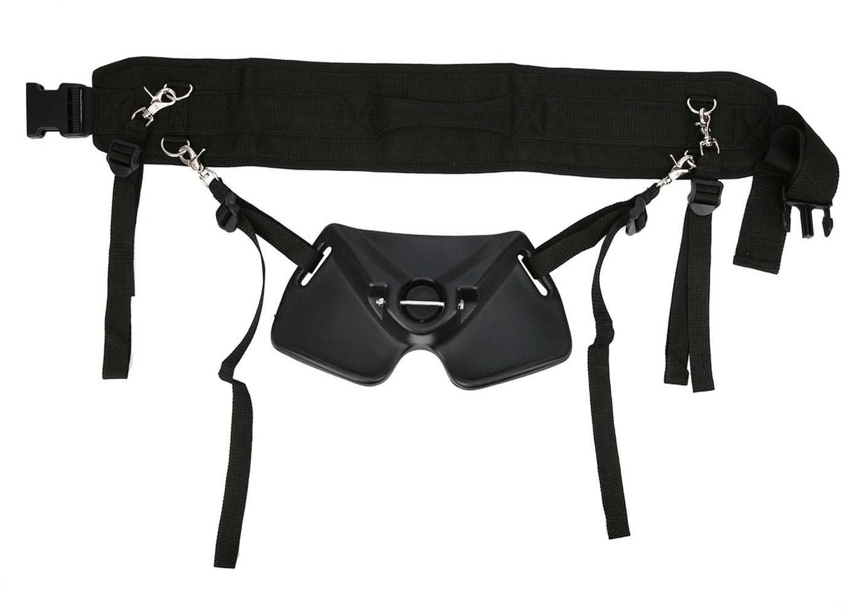Dailygoods - Dailygoody - Hengelvechtriem - Verstelbare Visriem - Gevoerde Hengelriem - Zoutwatergebruik - Duurzaam en comfortabel - Geschikt voor vissers - Zwart