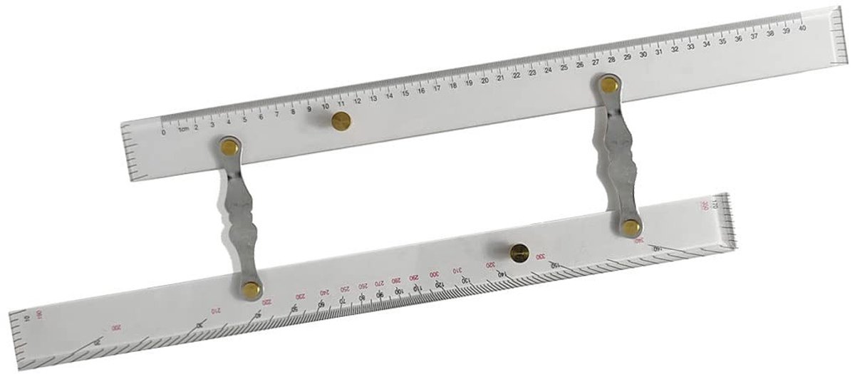 Dailygoods - Dailygoody - Marine Navigatie Parallelle Liniaal - Transparante Liniaal - 600 mm - Navigatie Hulpmiddel - Meten van Azimutlijngraad - Geschikt voor Ka...