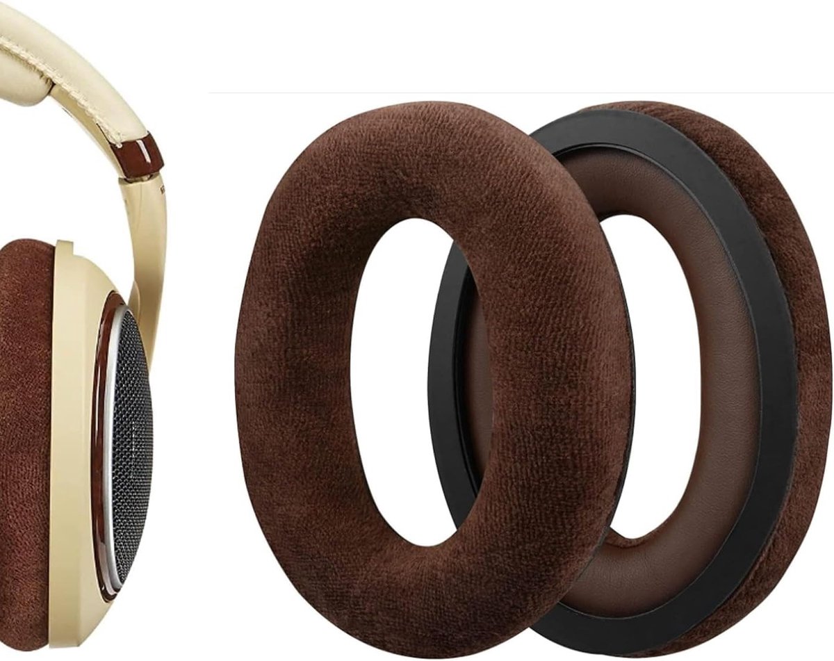 Vervangende Oorkussens Geschikt voor Sennheiser HD598 HD599 569 559, Comfortabele Earcups, Reparatie Onderdelen, Zachte Velours Oorkussens voor Hoofdtelefoons - Bruin