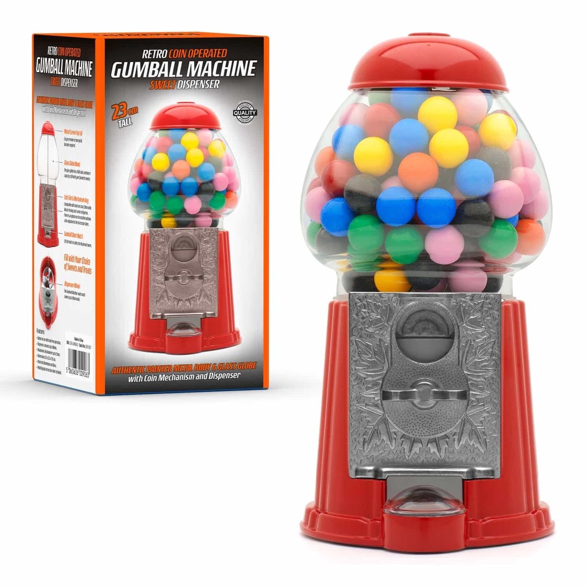 Dailygoods - Dailygoody - Gumball Machine - Retro Snoepdispenser - Klein Formaat - Rood - Spaarpot - Voor Kinderen en Retro-liefhebbers