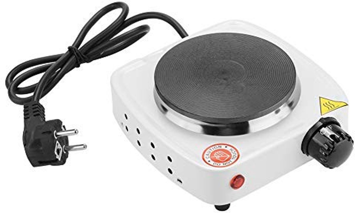 Dailygoods - Dailygoody - Elektrische Kookplaat - Draagbare Kookplaat - Voor Koffie en Thee - RVS - Compact en Licht - 500W Vermogen - Geschikt voor Thuisgebruik