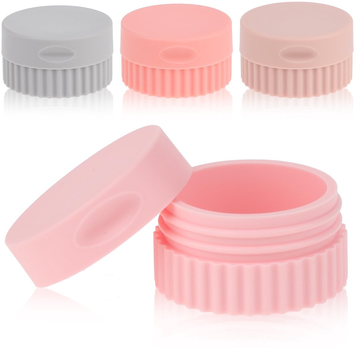 Dailygoods - Cosensi - Dailygoody - Cosmetische Jars - Silicone Cream Containers - Lekvrij ontwerp - Grijs en Kleurrijk - Refillbare Potjes - Voor Reizen en Cosmetica