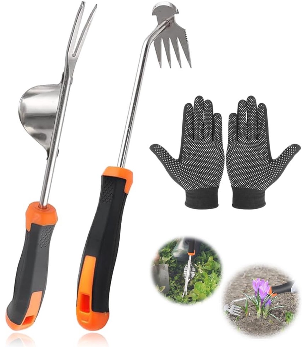 Dailygoods - Dailygoody - Onkruidstekers - Handmatige onkruidverwijderaar - Hoogwaardig mangaanstaal - Multifunctionele wiedtrekker - Tuin en terras - Ergonom