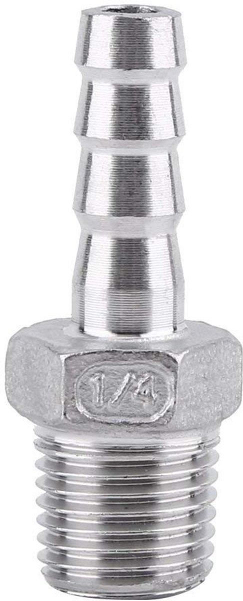Dailygoods - Dailygoody - Male Thread Pipe Fitting - Barb Pipe Fitting - Duurzaam - 1/4"X8mm - Slangverbinder - Ideaal voor Industrie en Doe-Het-Zelf