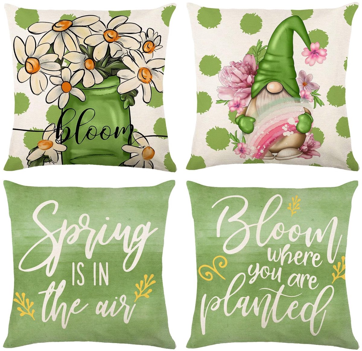 Dailygoods - Dailygoody - Groene en Roze Bladeren Kussenhoesjes - Tropische Decoratie - Set van 2 - 45 x 45 cm - Zacht en Duurzaam - Perfect voor Sofa en Tuin
