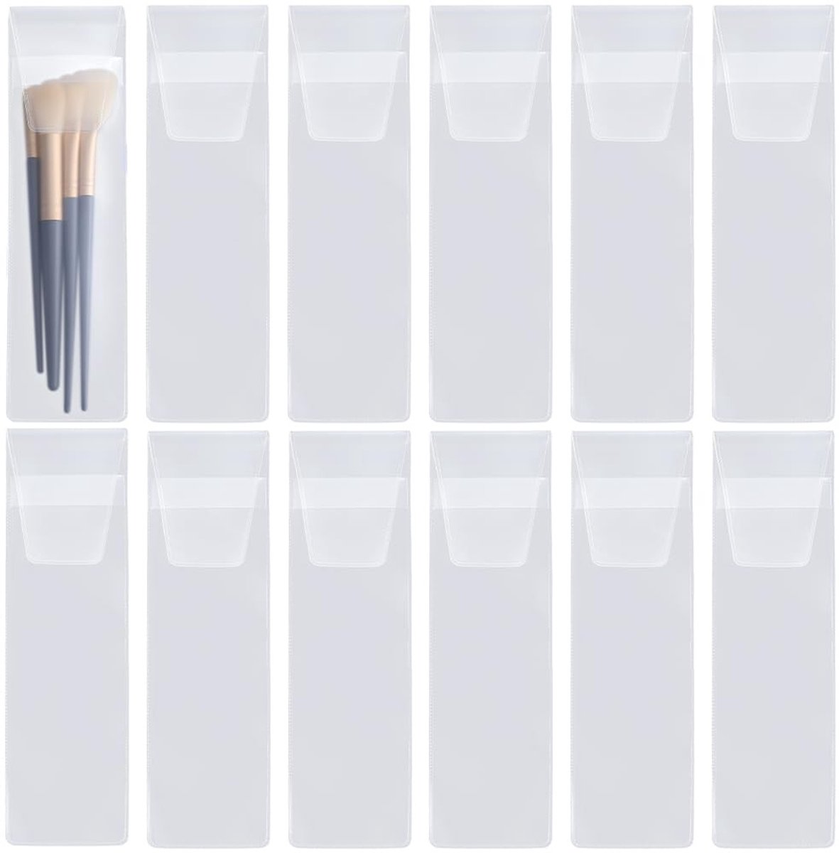 Dailygoods - Dailygoody - Make-up Borstel Beschermers - Draagbare Organizer - Wit - Cosmetische Make-up Borstel - 20 Stuks - Geschikt voor Vrouwen - Reizen