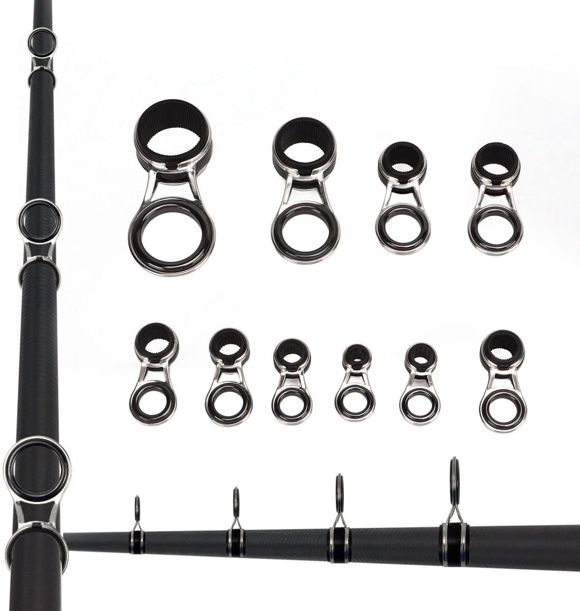 Dailygoods - Dailygoody - Vissroede Reparatie Set - 10-delige Kit voor Repareren van Vissroeden - Inclusief Vijf Maten - Duurzaam Materiaal - Handig voor Viss