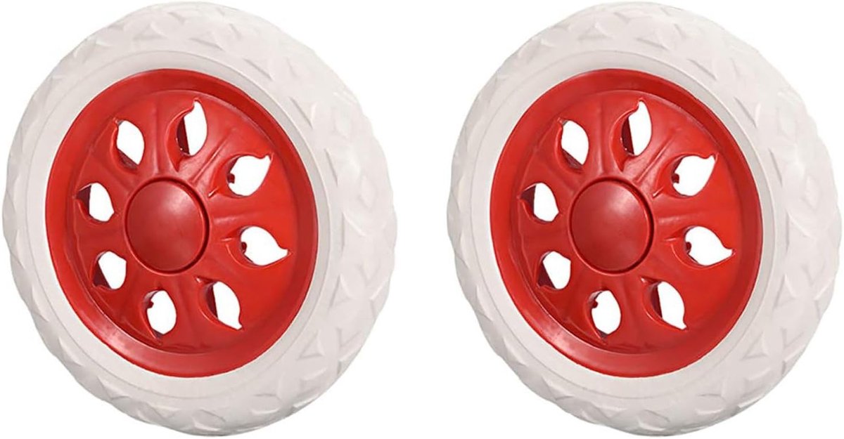 2 Stuks Rode Winkelwiel Ontwerp Plastic Kern Schuimwielen voor Trolley en Bagagewagens met Casters
