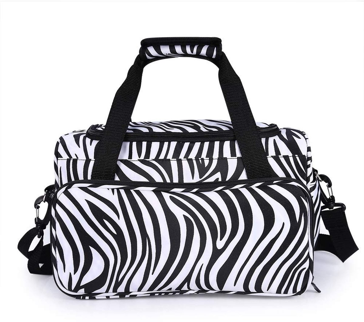 Dailygoody - Kapperstas - Zebra-strepen - Grote capaciteit - 35 x 20 x 24 cm - Professioneel gebruik - Duurzaam ontwerp