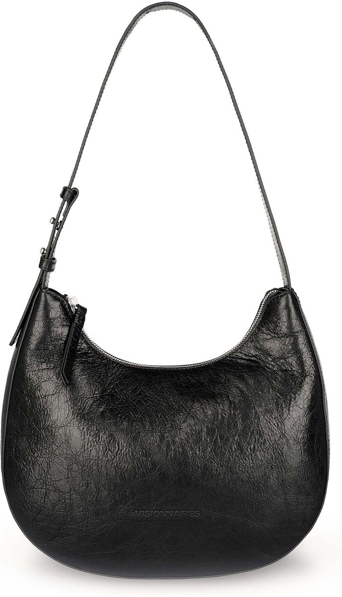 LES VISIONNAIRES Harper Schoudertas Leder 28 cm - Dames - black metallic
