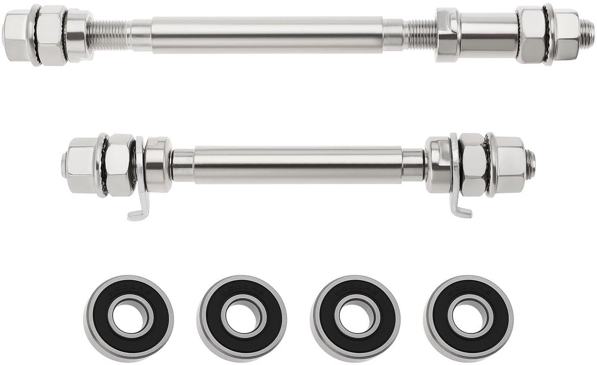 Dailygoody - Solidchoice - Dailygoody - Duurzame Wiel Hub As Set - Mountainbike Wiel Hub As - Zilver - 140mm Voor en 180mm Achter - Ideaal voor Fietsers - Hoogwaardige Meta