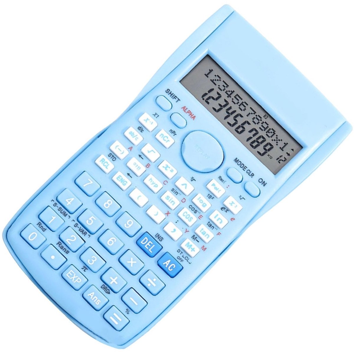 Rekenmachine Wetenschappelijk - Functie Rekenmachine - Studie Berekeningen - 240 Functies - 12 Cijfers - Blauw
