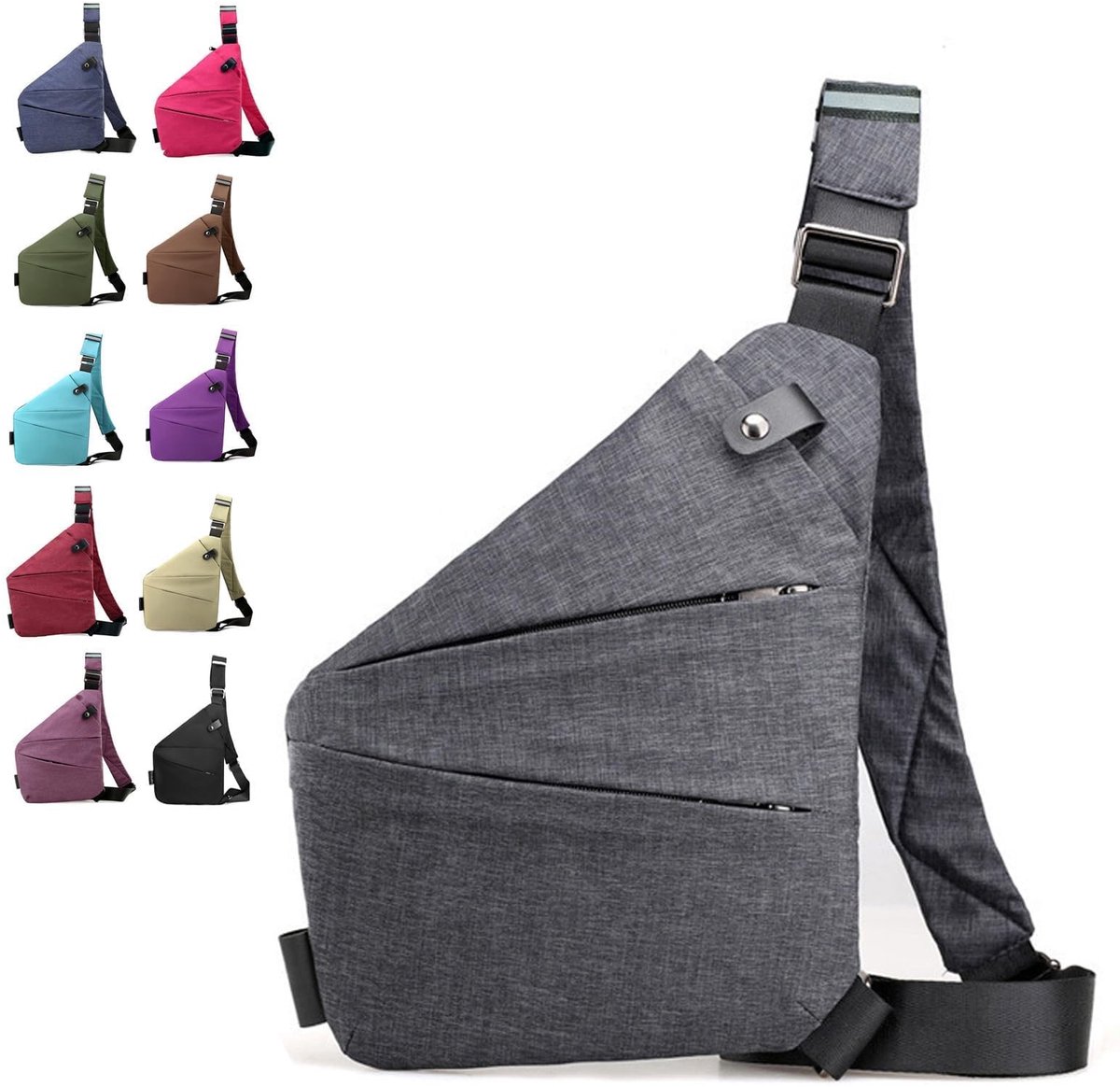 Dailygoody - Diefstalbestendige reistas - Anti-diefstal schoudertas - Compact en veilig - Grijs - Bodybag voor dames - Perfect voor dagelijks gebruik
