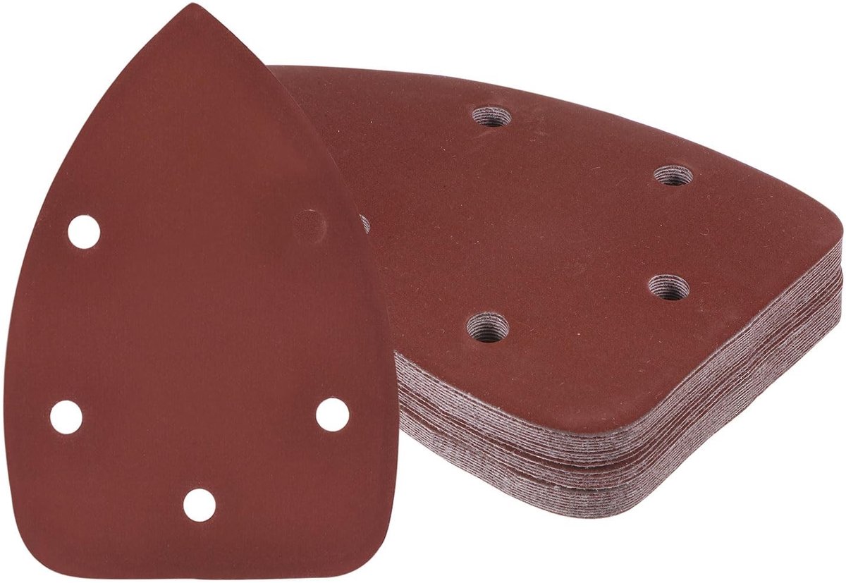 Dailygoods - Dailygoody - Schuurpapier driehoekige schuurmachine - 25 stuks - Voor polijsten van houten meubels - 9,9 x 13,9 cm - Diverse korrelgroottes - Geschikt...
