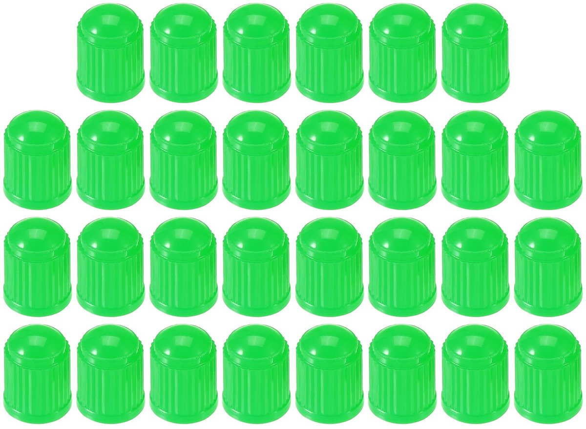 Dailygoods - Universele Auto Ventieldopjes - 12mm, Plastic, Groen, 30 Stuks
