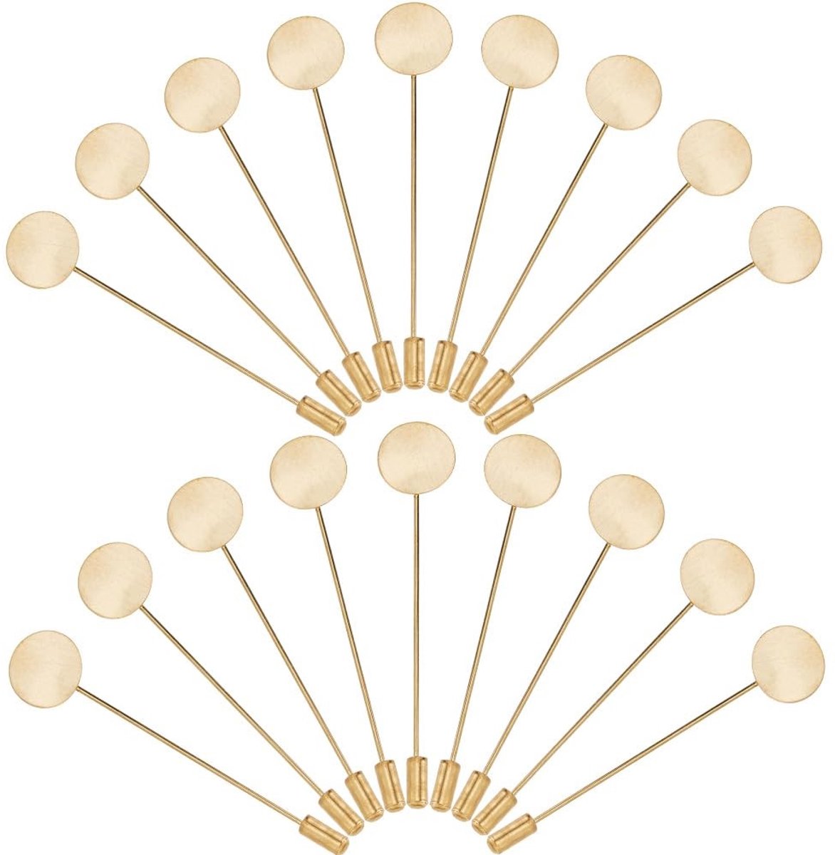 Dailygoods - Doos met 60 Stuks Ronde Reversspeld Pins van Messing