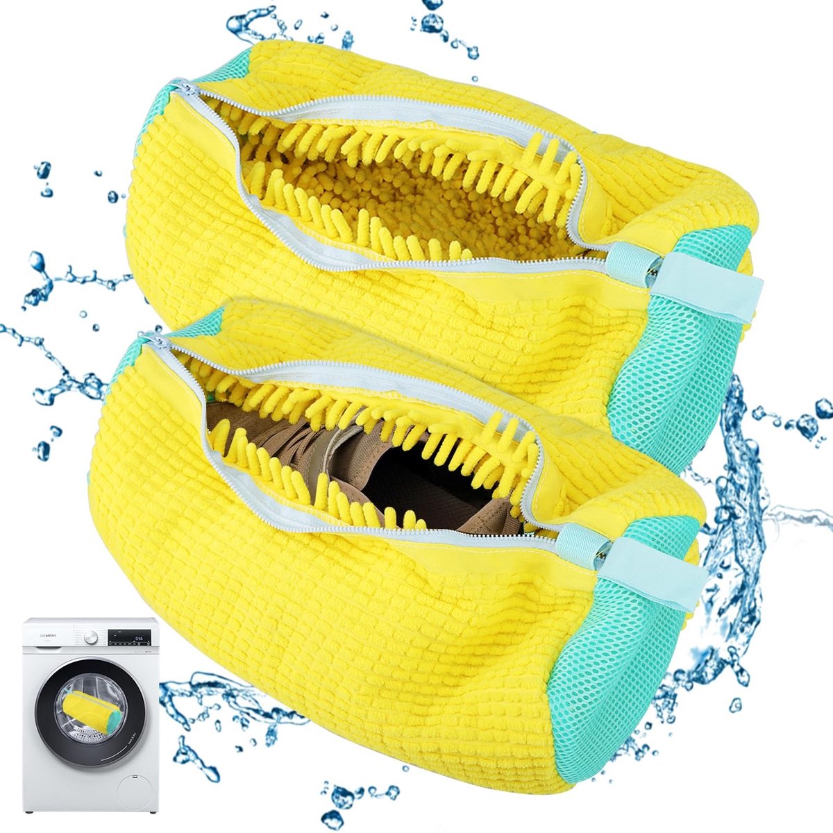 Dailygoods - Cosensi - Dailygoody - Schoenwaszakken - Waszak voor Schoenen - Innovatief Ritsontwerp - 39 x 19 cm - Herbruikbare Wasnet voor Schoenen - Geschikt voor Sneakers