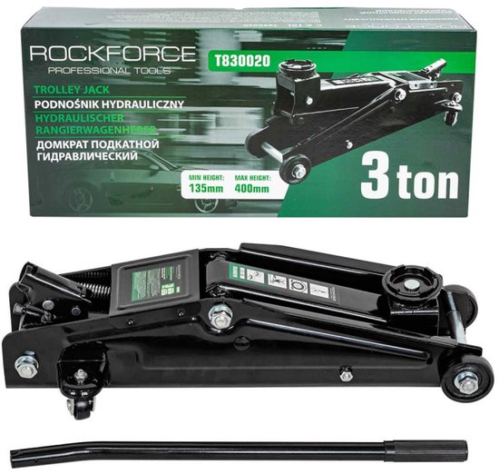 Rockforce RF-T830020 - Hydraulische Autokrik - 3T - 135-400 mm