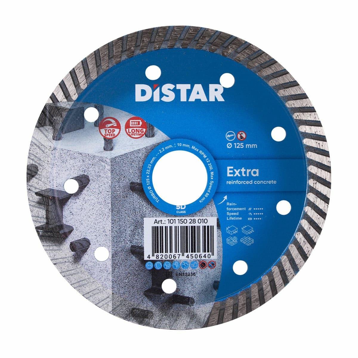Distar 1A1R Turbo Extra - Diamantzaagblad - 125mm - Voor Droog Gebruik - Turbo Type