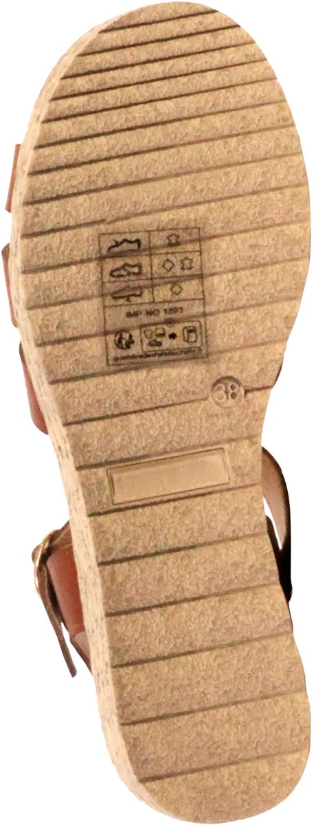 Alénoa leren sandalen met sleehak
