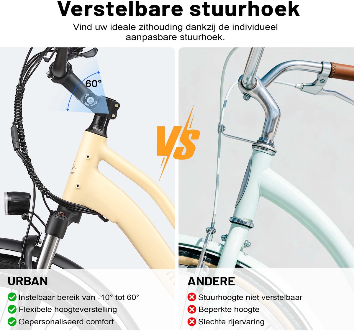 Maxtron Urban7 Elektrische Fiets – 700C×50C Banden – 36V 12.8Ah Accu – Actieradius tot 70 km – Mechanische Schijfremmen – Stadsfiets – Max. Belastbaar 120 kg –Beige thumbnail 3