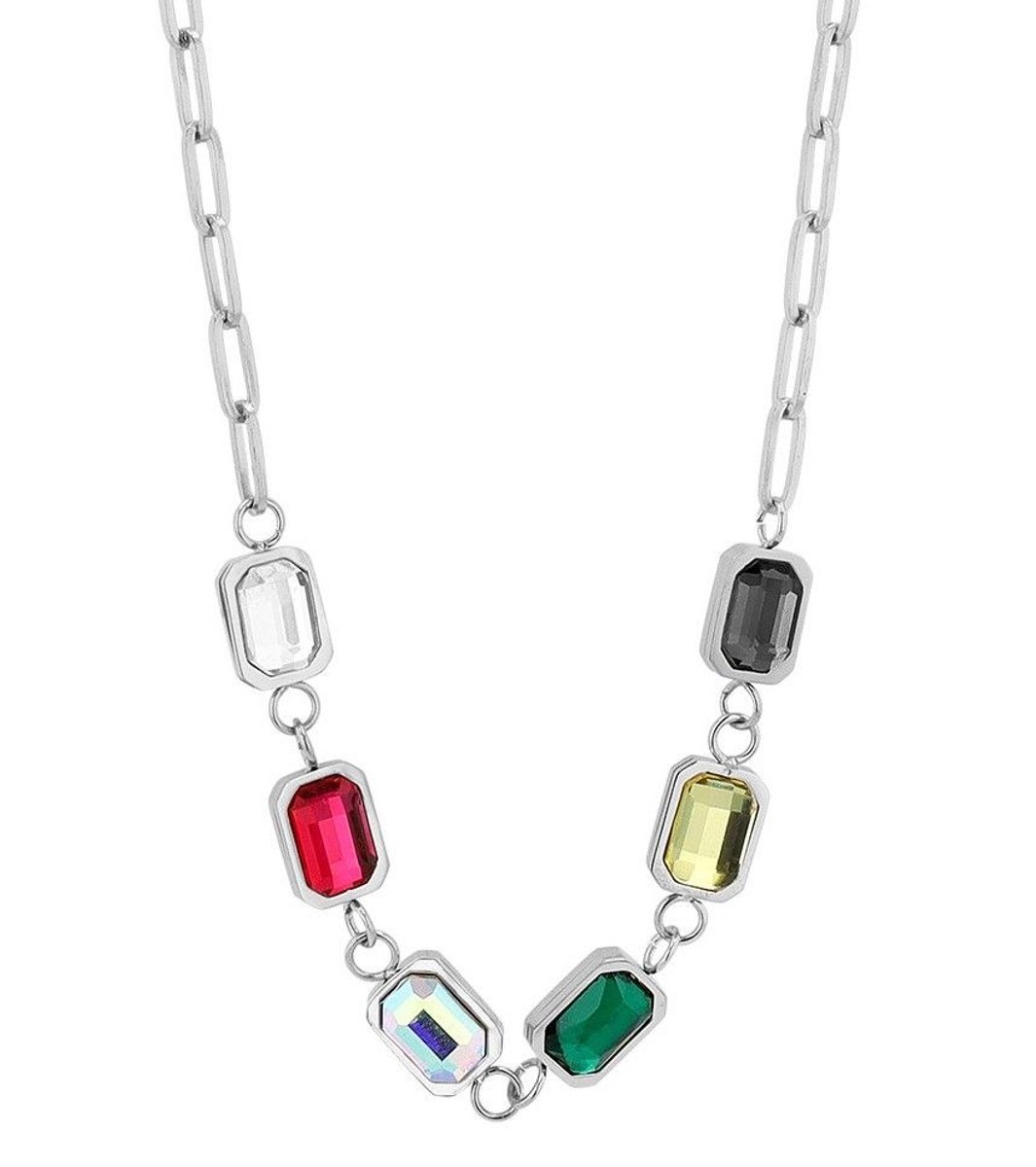 AKZENT Akzent dames ketting met hanger Defne "Defne" roestvrijstalen ketting met hanger, kleurrijke zirkonia
