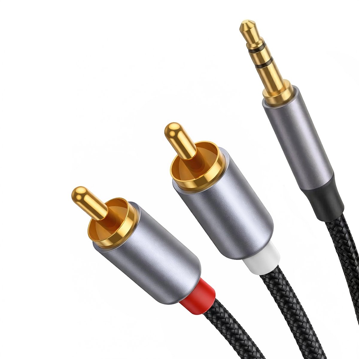 Qost - Aux naar RCA Kabel - 1.5 Meter - 3.5mm Jack naar 2 RCA Stereo - Audio Cable - Jack 3.5mm naar 2 Tulp Plug