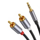 Qost - Câble Aux vers RCA - Câble Audio Stéréo Jack 3,5 mm vers 2 RCA - Prise Jack 3,5 mm vers 2 RCA