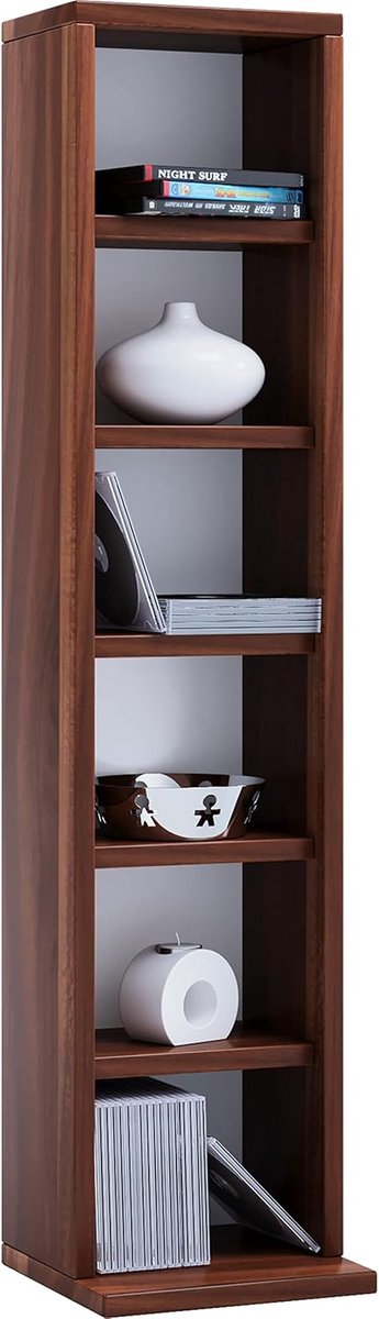 CD DVD Kast - Media Opslag - Thuisarchief - Modulair Uitbreidbaar - 92x21x20 cm - Walnoot Decor