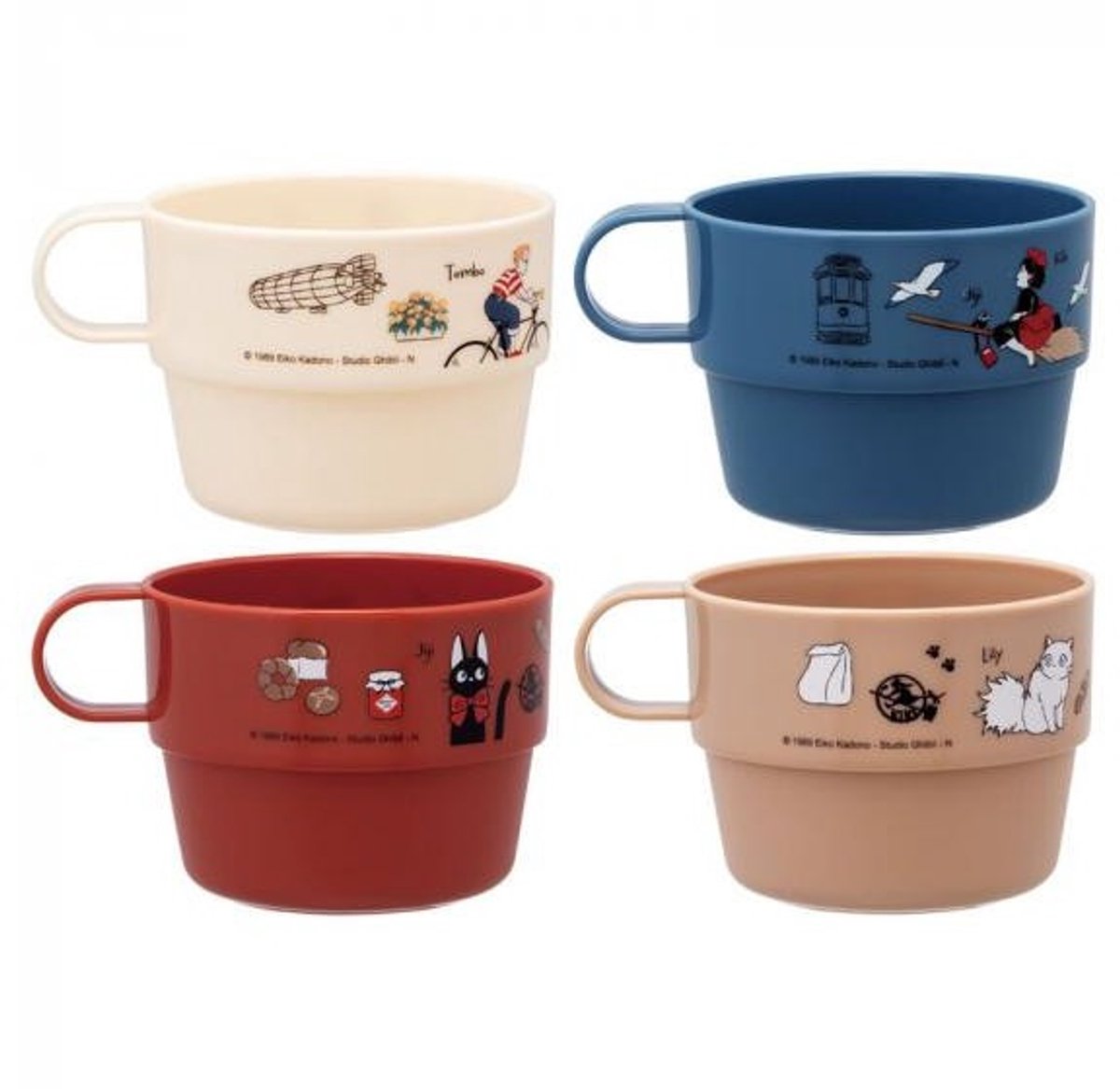 Kiki's Delivery Service Stacking 4 Cups & Jug Set Studio Ghibli Cup φ79×D60 mm