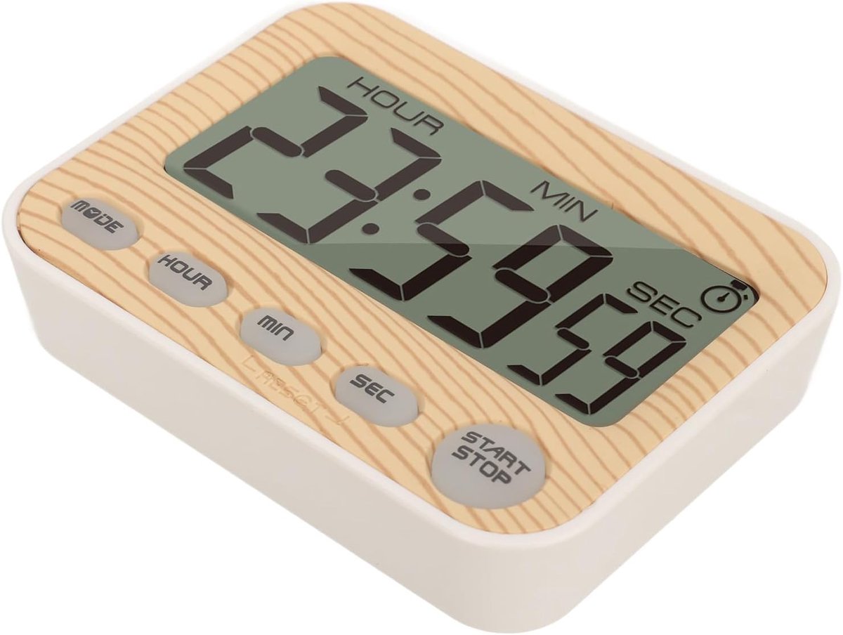Digitale Kookwekker - Multifunctionele Timer - Koken Studeren - Houten Design - 9x7x3 cm