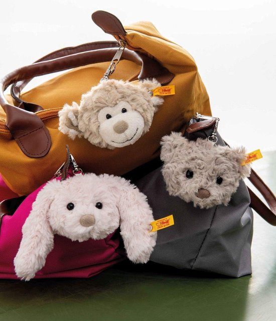 Pluche Haas Hanger - Knuffel Dierenhanger - Tas Accessoire - Handgemaakt Uniek - 7 cm - Roze — afbeelding 3