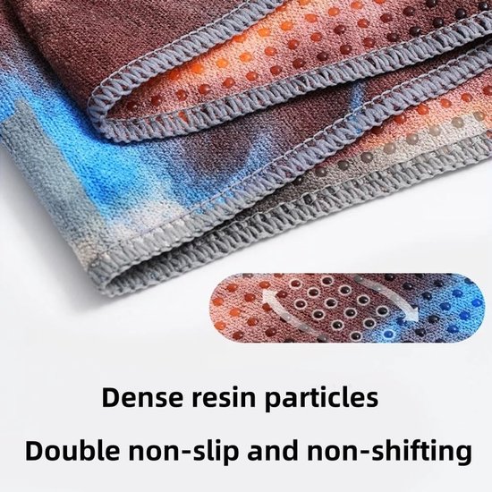 Yogahanddoek Antislip - Yoga Deken - Hete Yoga - Harsdeeltjes Grip - 183 x 63 cm - Tie Dye — afbeelding 4