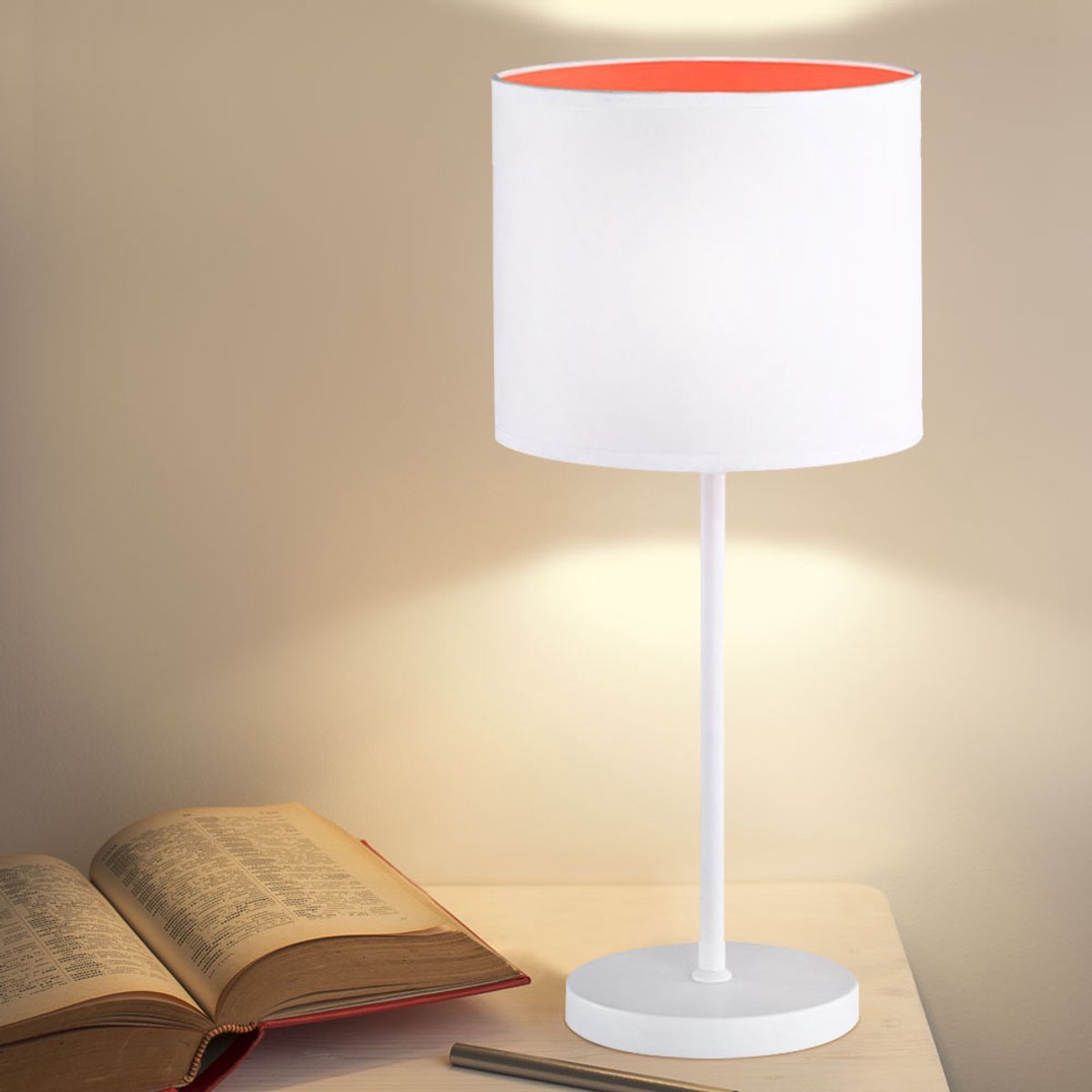 Tafellamp E27 wit oranje kantoor woonkamer 1flg ACTION VARIETY 872301061800