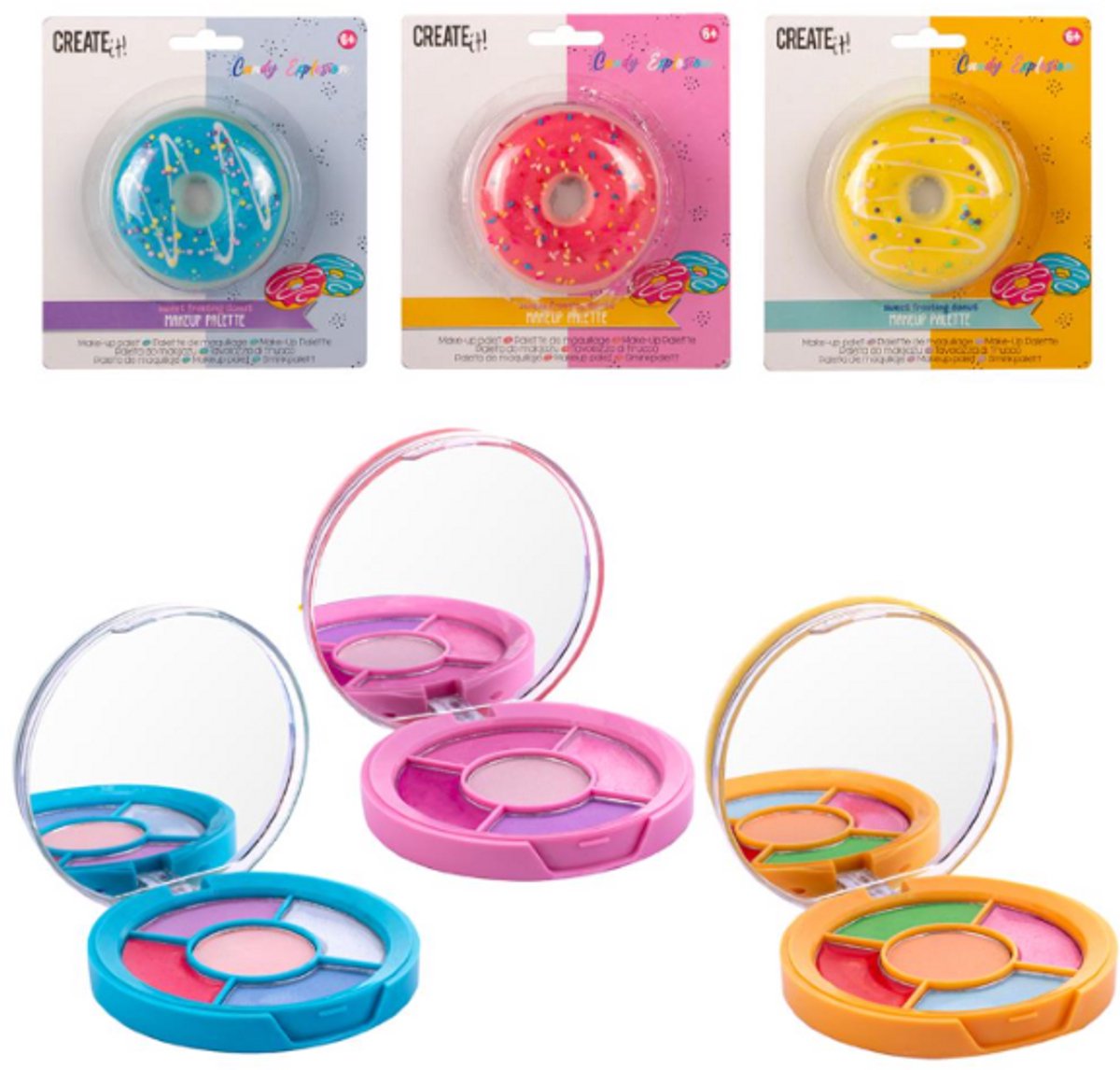Create it! make-up donut geurende kindermake-up palet multi kleur.