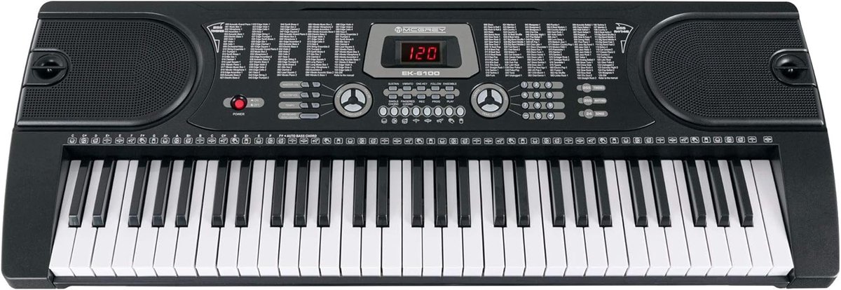 Keyboard voor Beginners - Instapinstrument - Muziek Leren - 61 Toetsen - 86 x 33 x 10.5 cm - Zwart