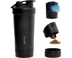 Peluvio Tappy Drinkfles voor Kat en Hond 4in1 – 450 ml Water, 150 ml – Voer Lekvrije Waterfles voor Onderweg – Drinkbak, Snackcontainer en Poepzakjeshouder – Reisfles voor Wandelen en Reizen