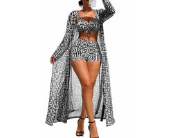 Designer Zwemkleding Dames - 3 delige set - Bikini en Cover Cape - Tankini