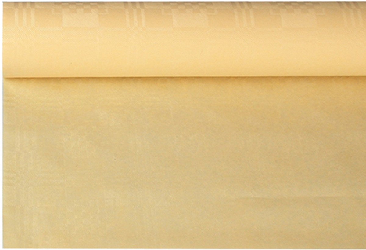 12x Tafelkleed papier met damastprint 6 m x 12 m creme
