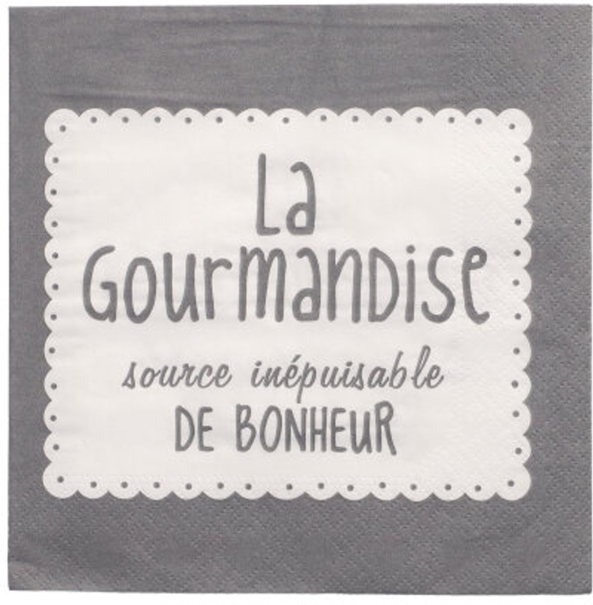 12x 20 Servetten 3-laags 1/4 vouw 33 cm x 33 cm grijs La Gourmandise