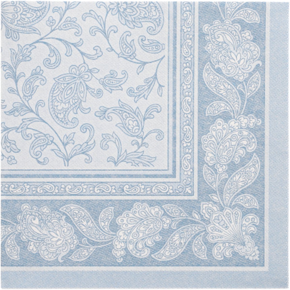 5x 50 Servetten ROYAL Collection 1/4 vouw 40 cm x 40 cm arctisch blauw Ornaments